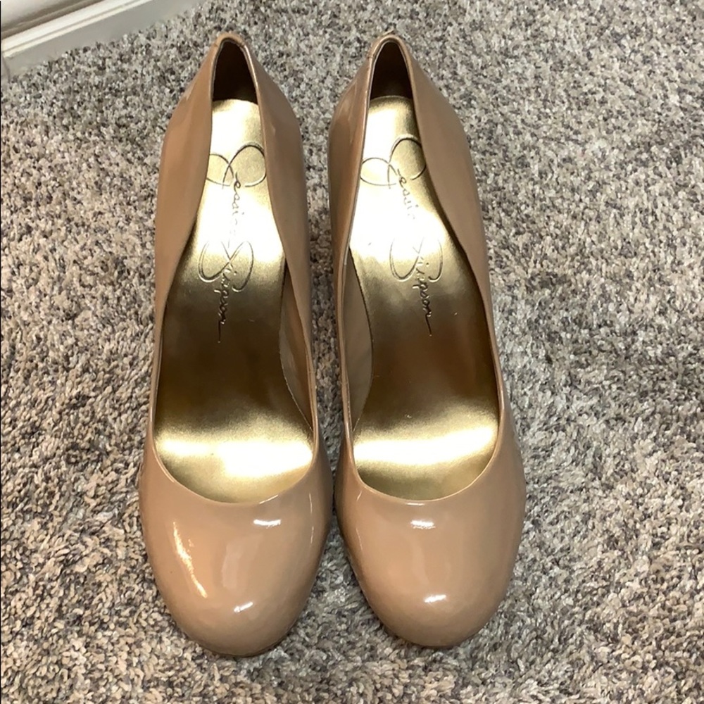 Jessica Simpson taupe heels - size 10